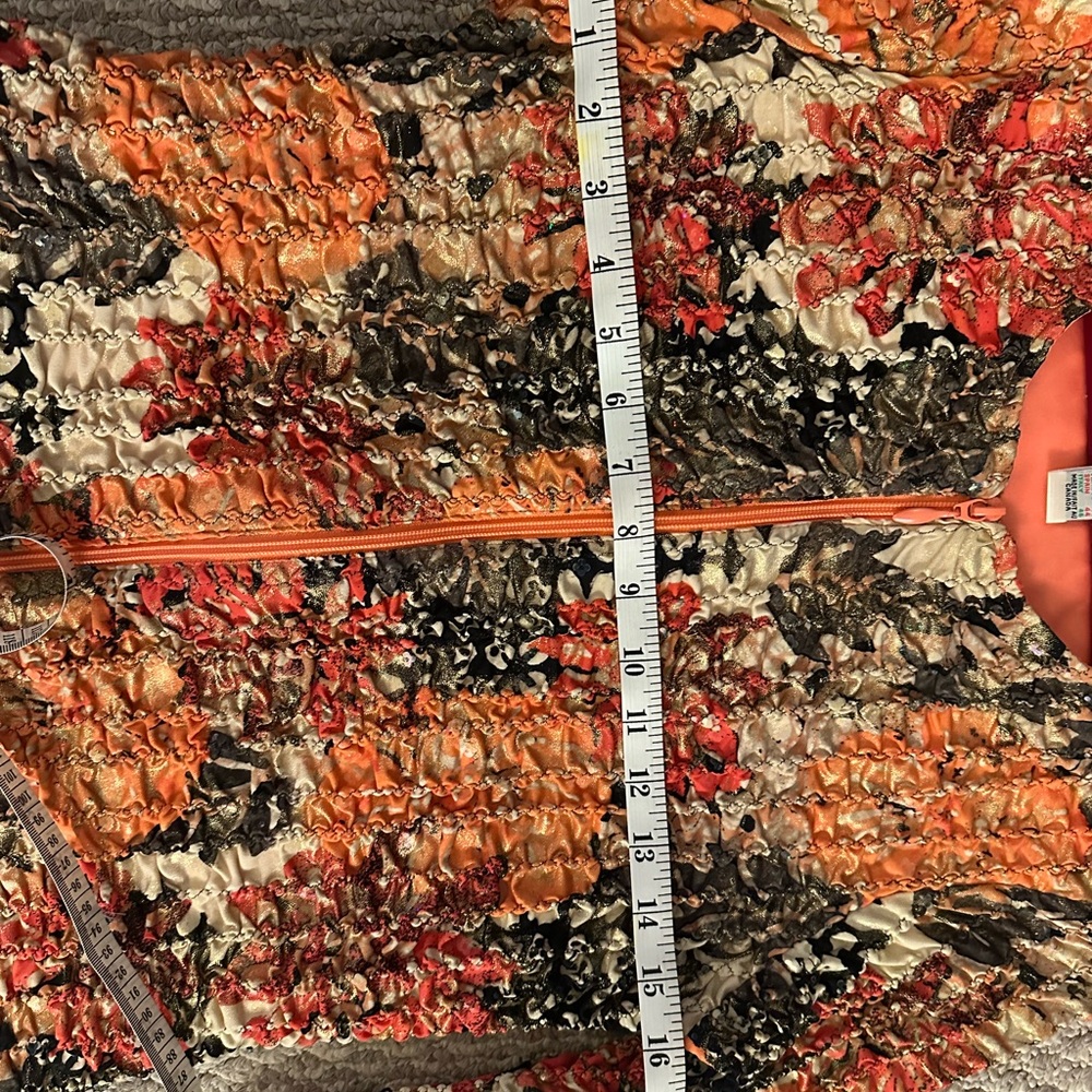 Joseph Ribkoff Orange and Cream Jacket - Picture 4 of 6